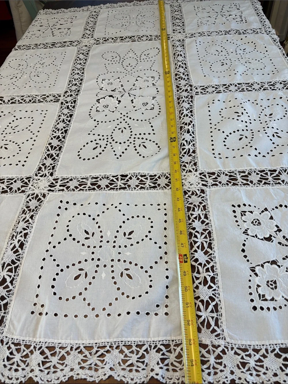 Vintage White Cutwork Lace Table Cloth - Classic Home Dining
